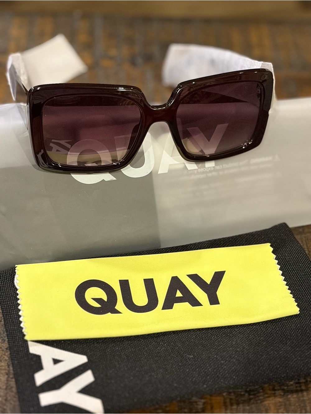 Quay Australia Women's Oversized Square Sunglasses - Dark Brown